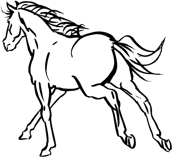 Running horse vinyl sticker. Customize on line.      Animals Insects Fish 004-1085  